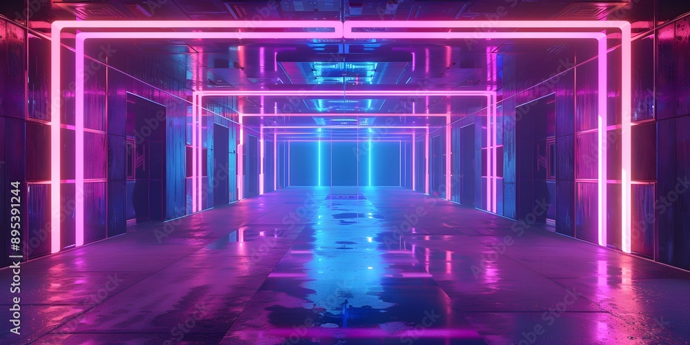 Futuristic design, abstract shapes, minimalism, artificial intelligence, neon lights, digital rendering Futuristic design, abstract shapes, minimalism, artificial intelligence, neon lights, digital rendering