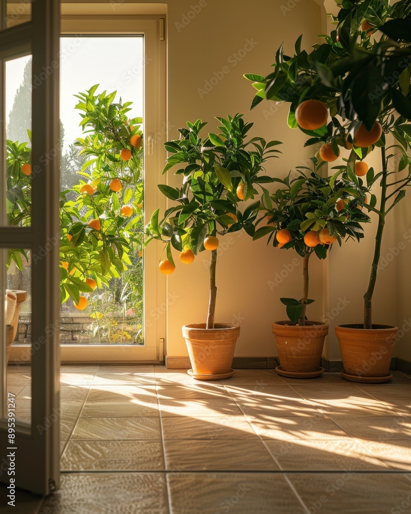 Fototapeta premium Sunroom with Citrus Trees