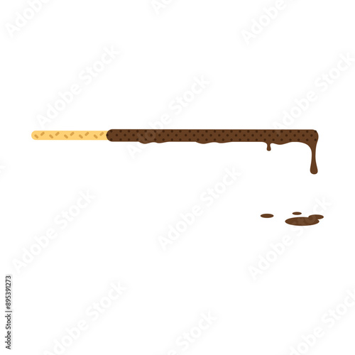 Pocky cartoon. Pocky biscuit stick cartoon. Digital art illustration.