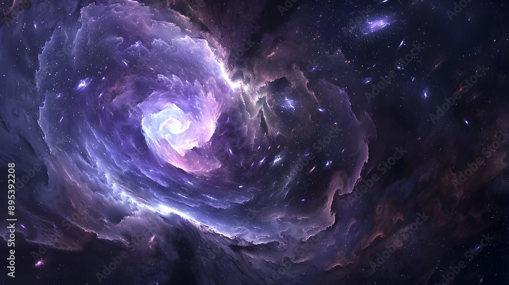 Abstract Galaxy: A cosmic abstract background with swirling galaxies and stars in deep space.
Abstract Galaxy: A cosmic abstract background with swirling galaxies and stars in deep space.