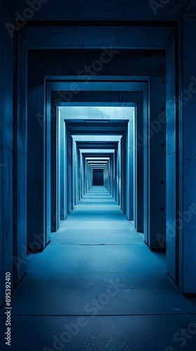 Futuristic hallway portal, symetrical with beams until it dead ends into a wall © Spectrum
