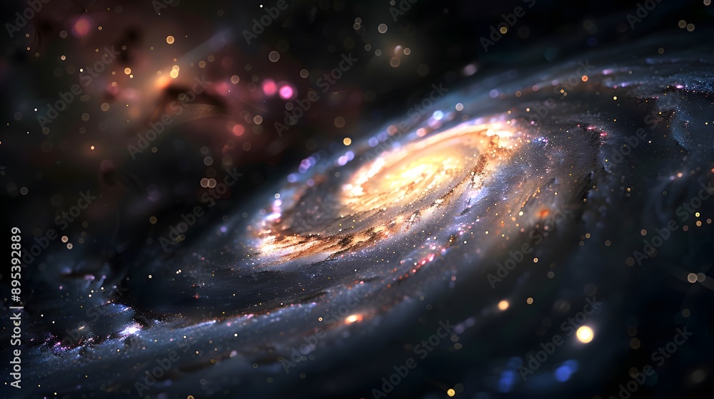 Abstract Galaxy: A cosmic abstract background with swirling galaxies and stars in deep space.
Abstract Galaxy: A cosmic abstract background with swirling galaxies and stars in deep space.