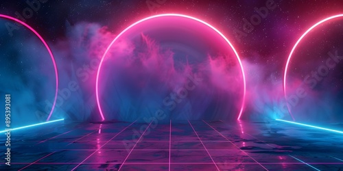 Wallpaper Mural a background designto be used by a livestreamer,neon, futuristic, gen x appealing, style raw Torontodigital.ca