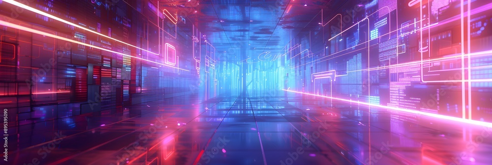 Fototapeta premium Backdrop in the style of electric dreamscape, no people, no mockup, no text