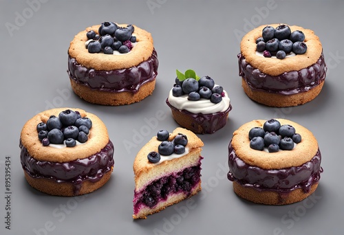 3D Blueberry Pastries