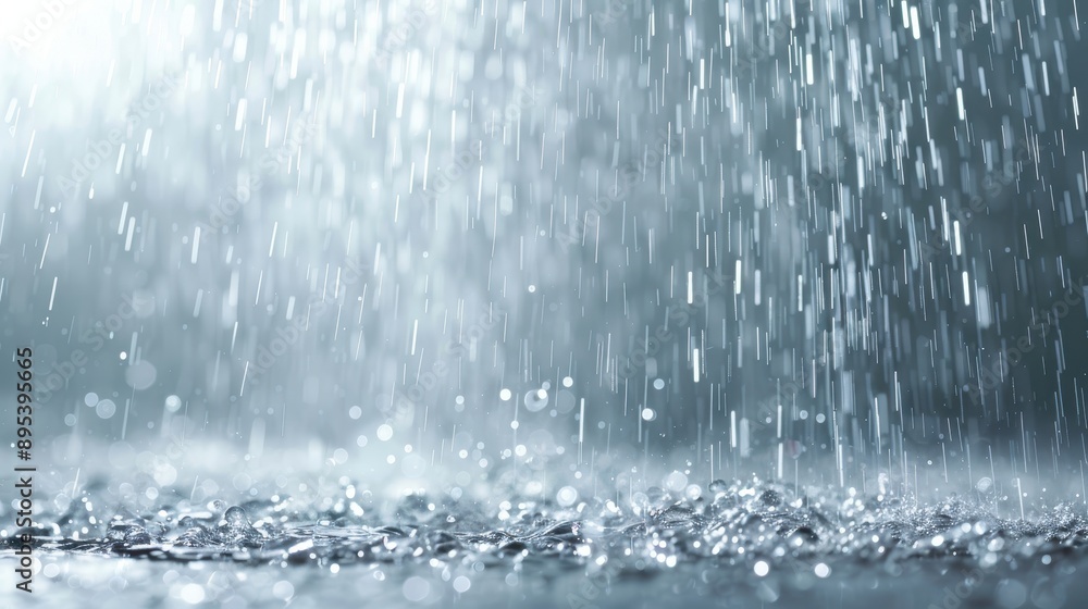 A rainy day with water droplets falling from the sky A rainy day with water droplets falling from the sky