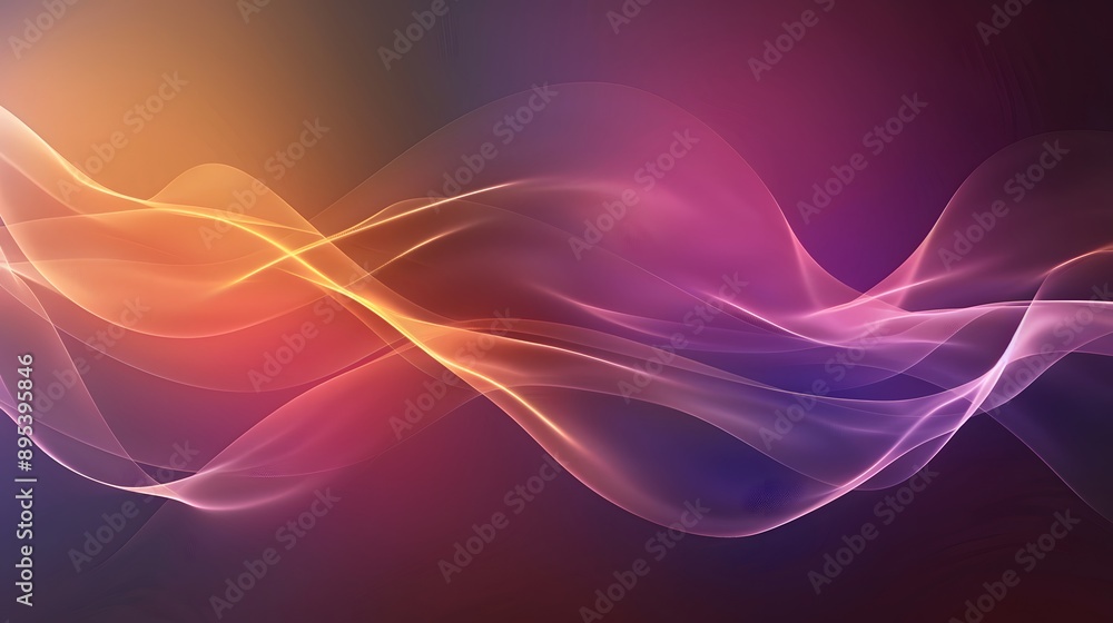 Naklejka premium Abstract Waveforms: A modern abstract background with smooth waveforms and gradient colors.