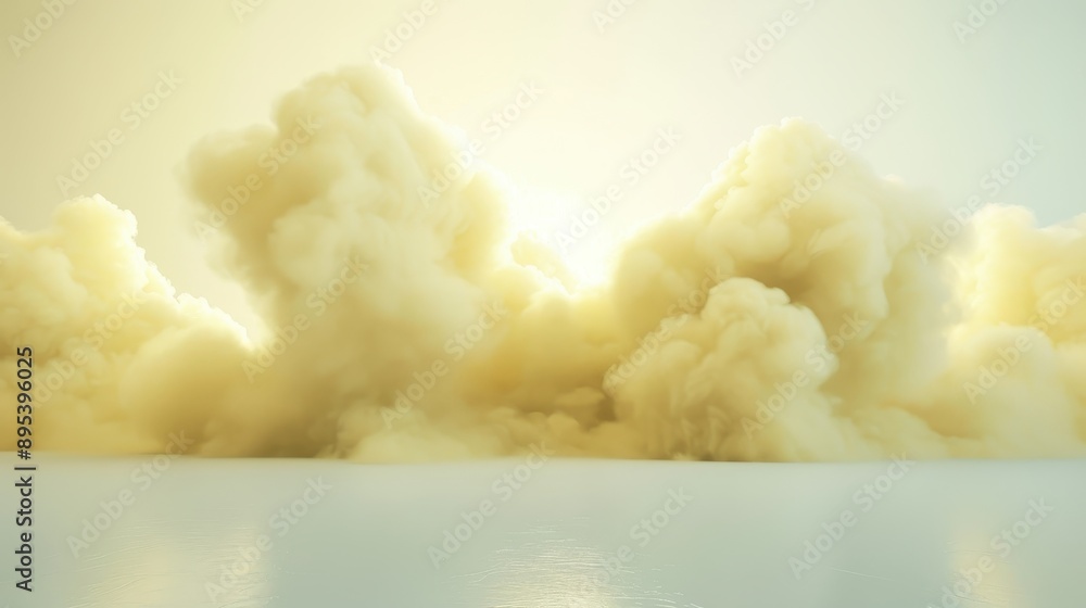 A large cloud of smoke rising into the sky A large cloud of smoke rising into the sky