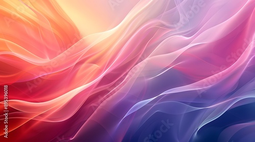 Wallpaper Mural Abstract Waveforms: A modern abstract background with smooth waveforms and gradient colors. Torontodigital.ca