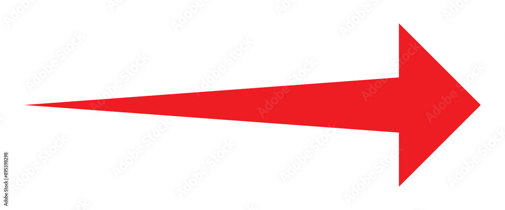 Red arrow icon. Red long arrow icon. Arrow isolated on white background. Red arrow icon. Red long arrow icon. Arrow isolated on white background.