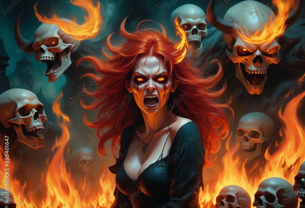Detailed portrait of a seductive demon girl Detailed portrait of a seductive demon girl