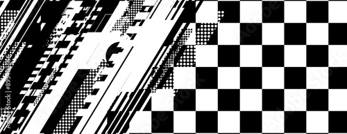 abstract racing background with checkboard and lines