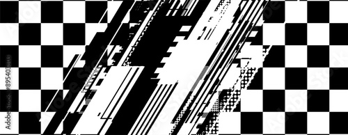abstract racing background with checkboard and lines