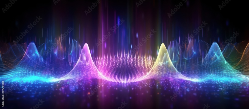 Abstract Neon Waveform with Glowing Lines Abstract Neon Waveform with Glowing Lines