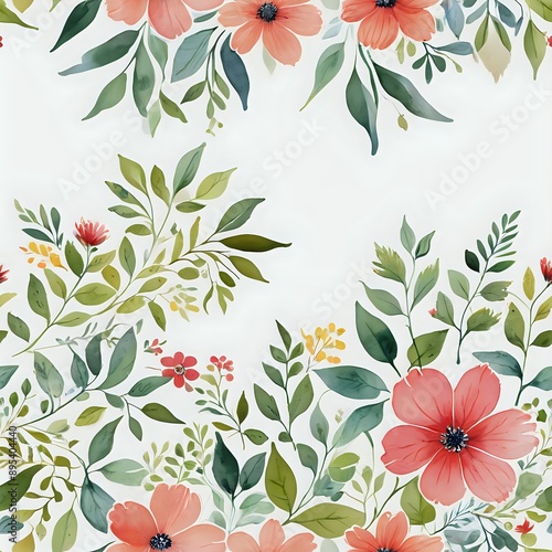 Seamless Pattern of Vibrant Floral Design