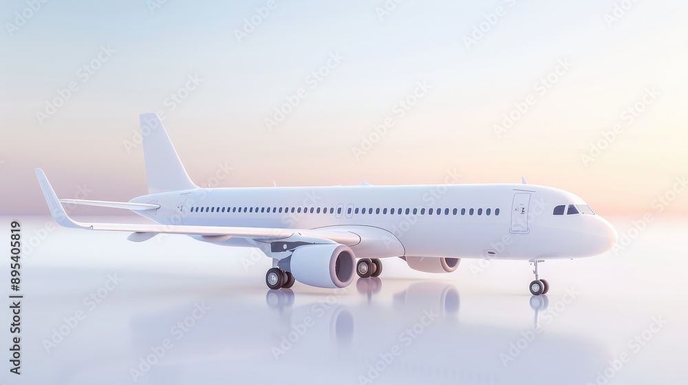 A white airplane is parked on a runway A white airplane is parked on a runway