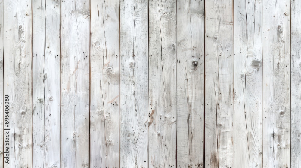 Obraz premium A white wooden wall with a lot of wood grain