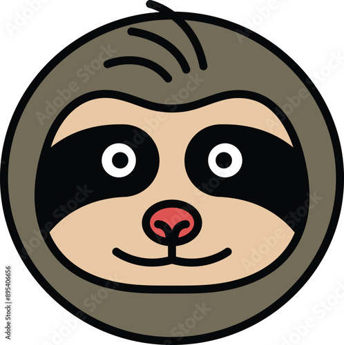 sloth in line icon style
