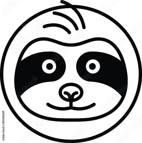 sloth in line icon style