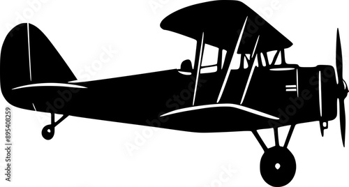Vector illustration vintage  biplane 