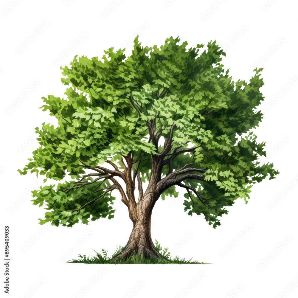 An illustration of a tree with fresh green leaves An illustration of a tree with fresh green leaves