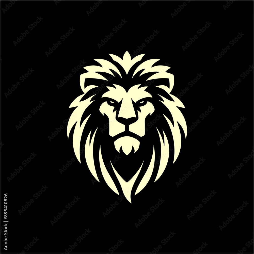 silhouette logo of a cool lion face silhouette logo of a cool lion face