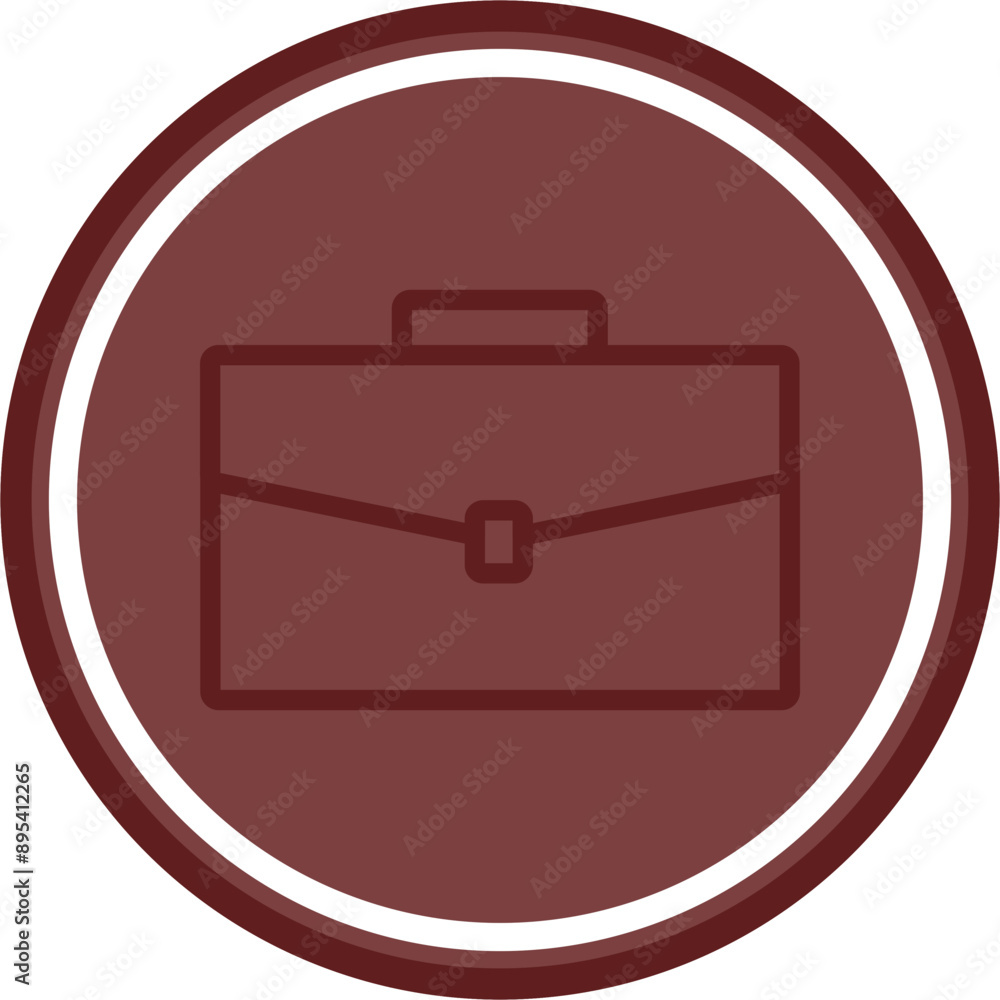 Briefcase Vector Line Double Circle Maroon Briefcase Vector Line Double Circle Maroon