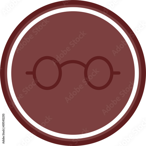 Reading Glasses Vector Line Double Circle Maroon