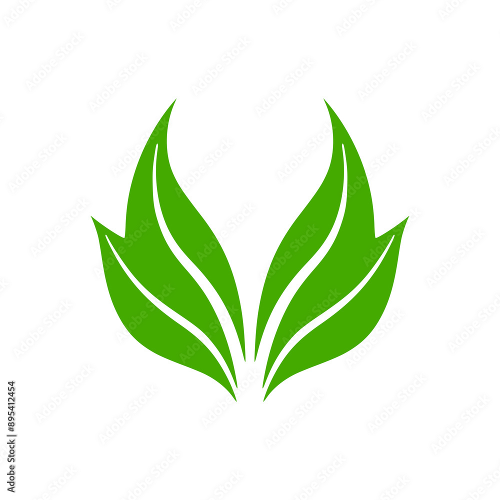 Naklejka premium fresh leaf nature logo vector illustration template design
