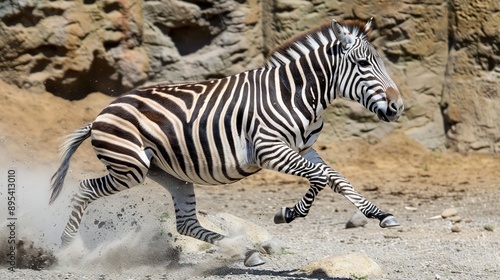 Zebra Running in the Wild