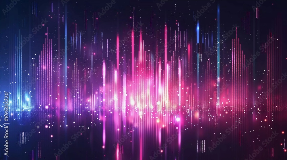 Obraz premium flowing, frequency, futuristic, music, science, spectrum, motion, abstract, equalizer, technology, design, vector, background, ai, artificial intelligence, assistant, beat, connection, creativity, cur