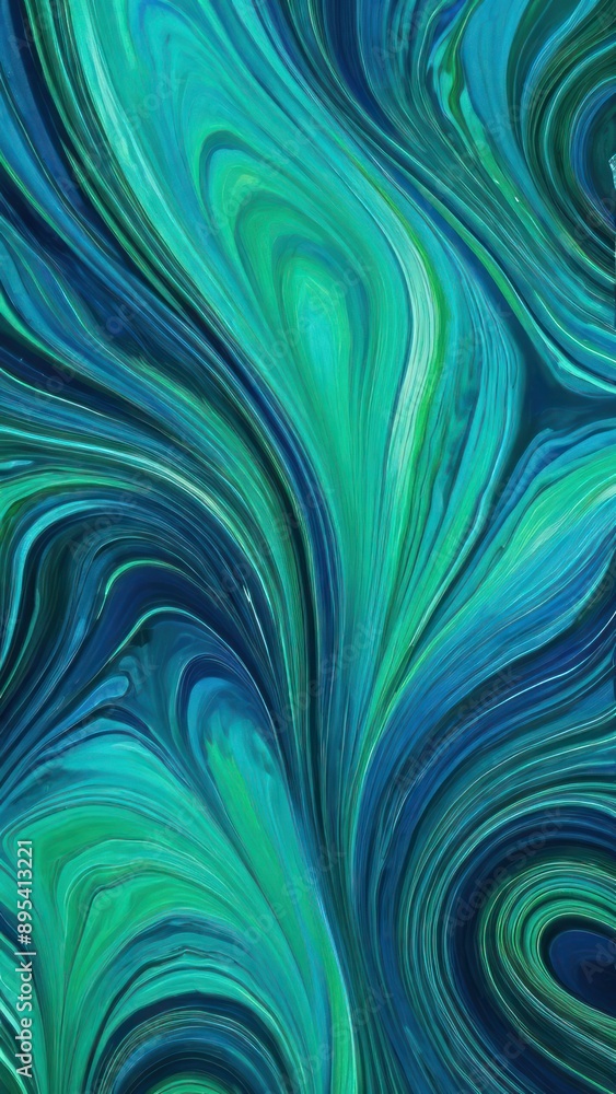 a close up of a painting of a blue and green swirl a close up of a painting of a blue and green swirl