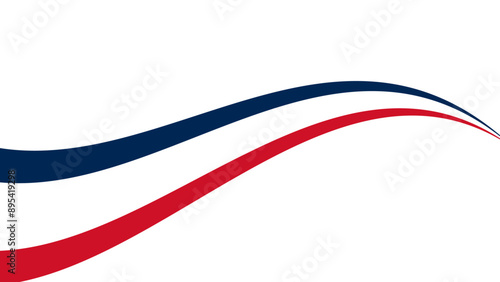 french flag tricolor rainbow curvy design. OLYMPIQUE France Flag Wave Abstract. banner, cover, poster, flyer, card, brochure, web, landing page. Vector illustration