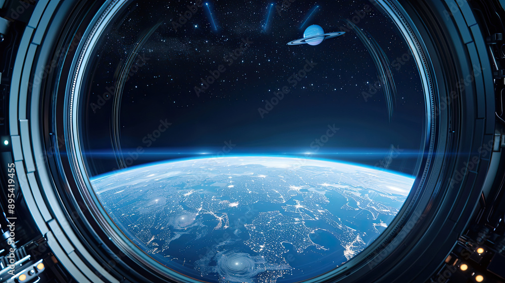 Breathtaking view of Earth from a space station, showcasing a vibrant planet against the infinite cosmos, emphasizing the beauty of space. Breathtaking view of Earth from a space station, showcasing a vibrant planet against the infinite cosmos, emphasizing the beauty of space.