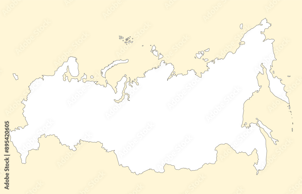 Obraz premium ロシア連邦のシンプルな地図、背景