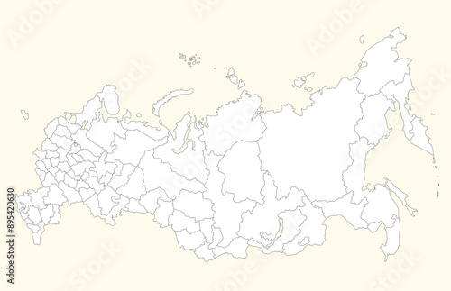 ロシア連邦の地図、州・共和国・地方・自治管区・連邦市の境界線