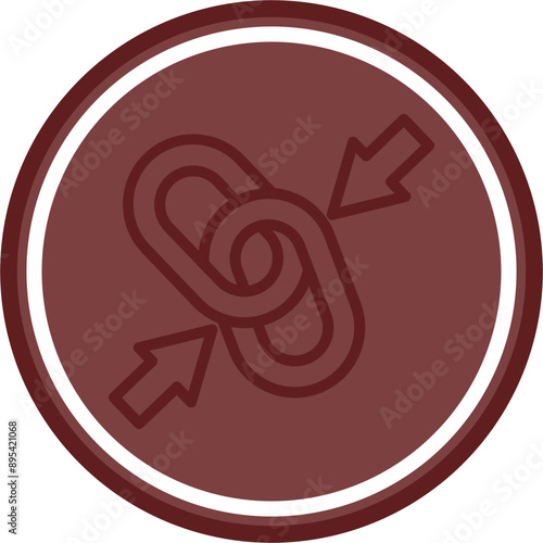 Internal Linking Vector Line Double Circle Maroon