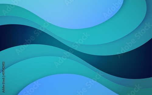 Abstract papercut wave background banner