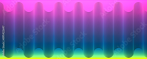 Obraz na plátne Mesmerizing Dynamic Background of Wavy Lines with Vibrant Color Gradient Transit
