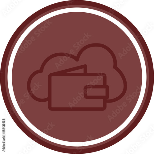 Ewallet Vector Line Maroon Circle Maroon