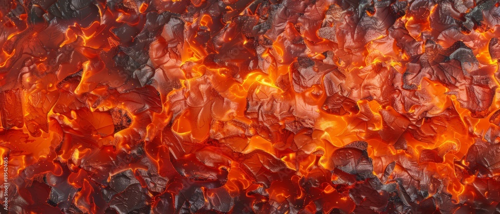 Panoramic close-up, high detail scan of ember fire texture, Generative AI Panoramic close-up, high detail scan of ember fire texture, Generative AI