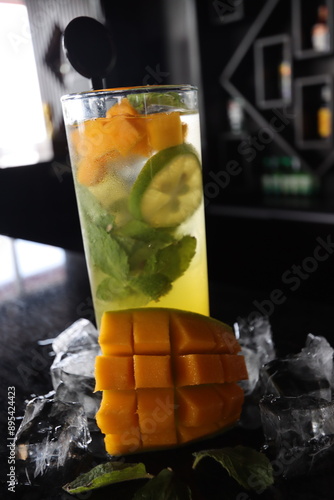 cold and health drink mojito manggo photo