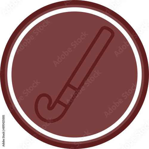 hockey Vector Line Double Circle Maroon