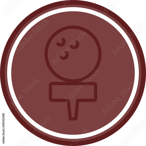 golfball Vector Line Double Circle Maroon