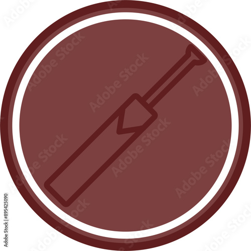 cricketbat Vector Line Double Circle Maroon photo