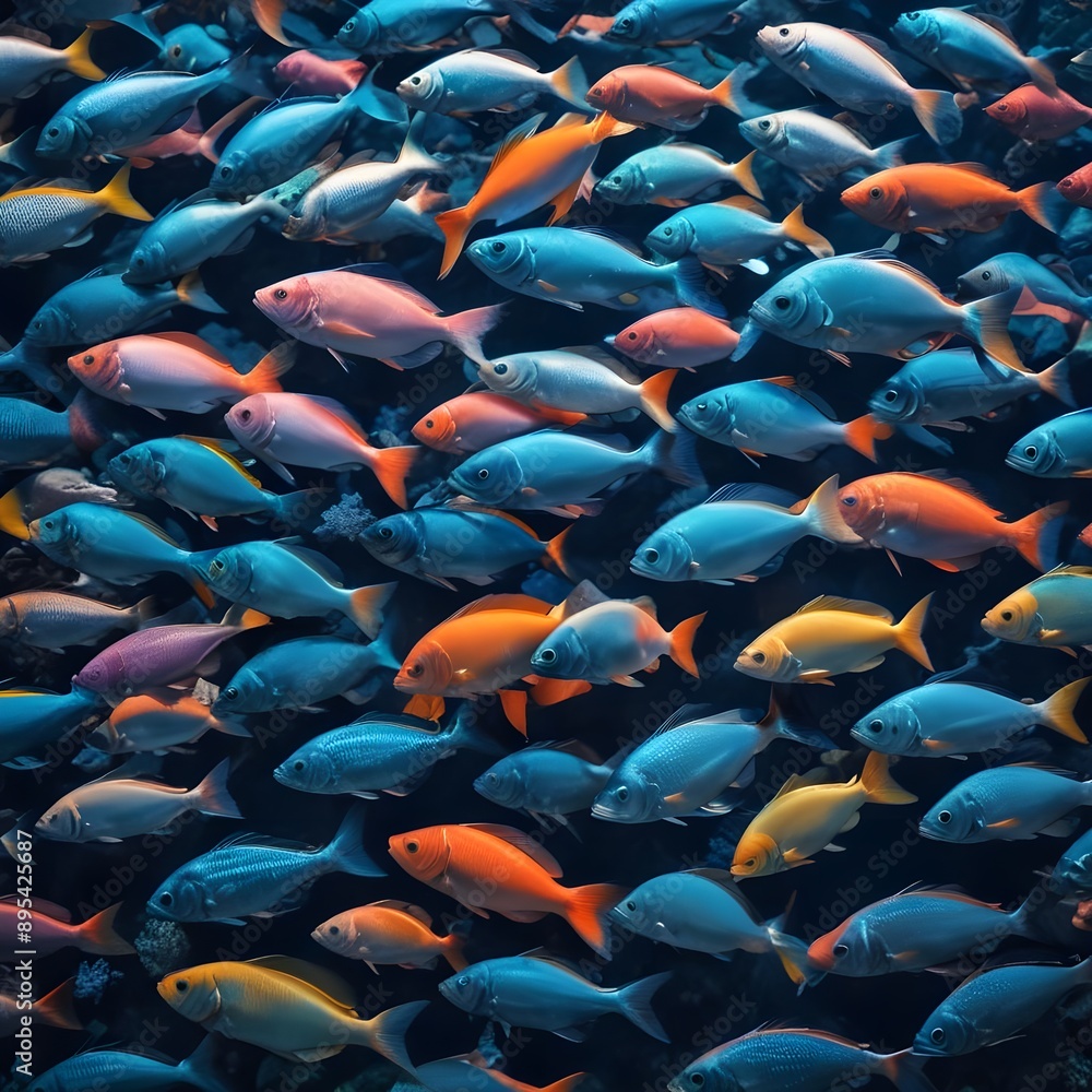 Obraz premium background with blue and red fish