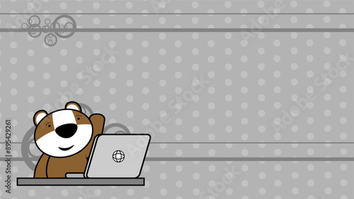 little hamster kid character cartoon computer learning background