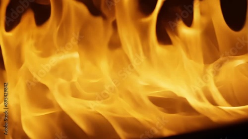 The shimmering tips of the combustor flames seem to ripple and move like waves giving the appearance of a fiery ocean within the combustion chamber. photo