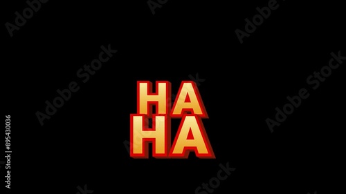 3d laugh expression animation on alpha channel transparent background photo