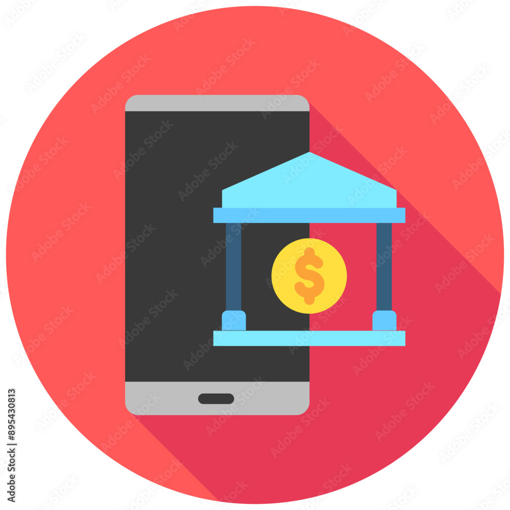 Online Banking rounded multi color icon, related to financial technology theme. use for UI or UX kit, app and web development. Online Banking rounded multi color icon, related to financial technology theme. use for UI or UX kit, app and web development.